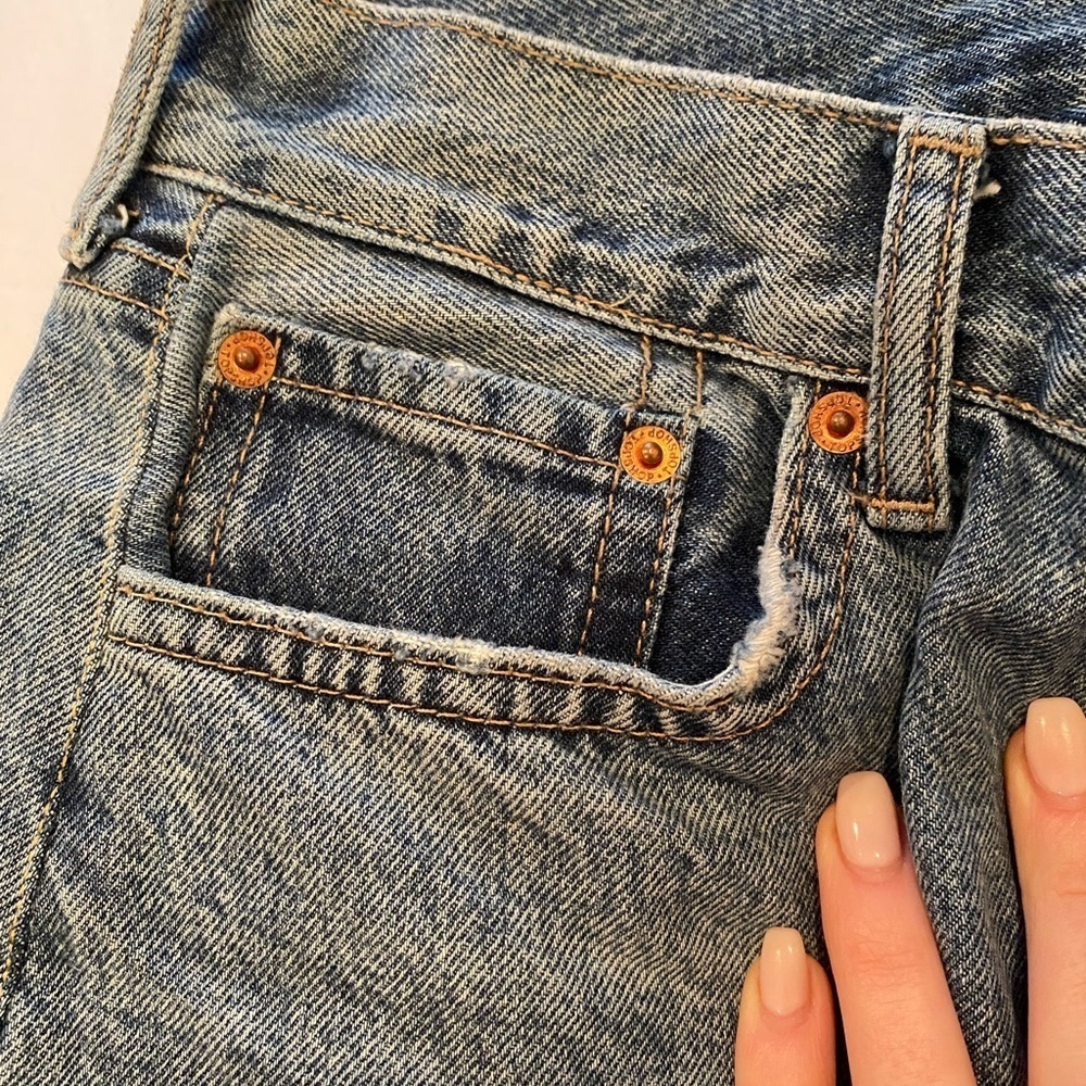 Topshop High Waisted Distressed Blue Jeans - Picture 6 of 9